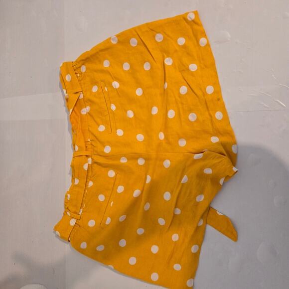 LOFT Yellow Polka Dot Linen Blend Shorts Women’s Summer Casual Size M - Picture 4 of 5